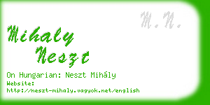 mihaly neszt business card